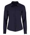 K242 KK242 Kustom Kit Ladies Long Sleeve Tailored Poplin Shirt Dark Navy colour image